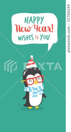 Happy New Year card. Santa s greetings.  32760284