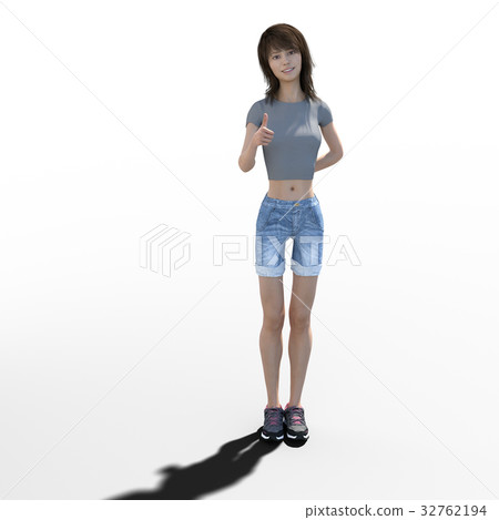 贊成年輕婦女perming3DCG例證材料 贊成年輕婦女perming3DCG例證材料 32762194