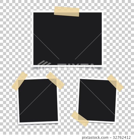 Vector photo frame.Set of realistic paper instant  32762412
