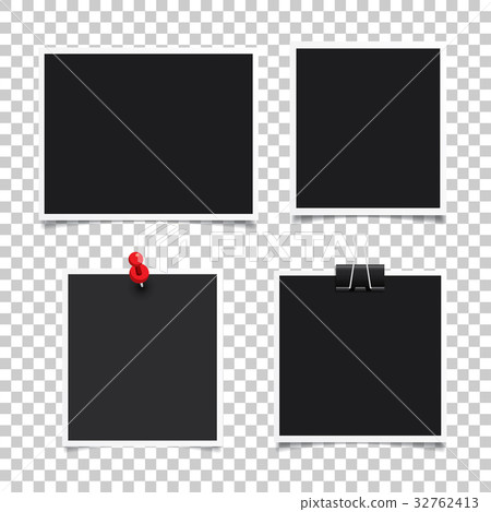 Vector photo frame.Set of realistic paper instant  32762413