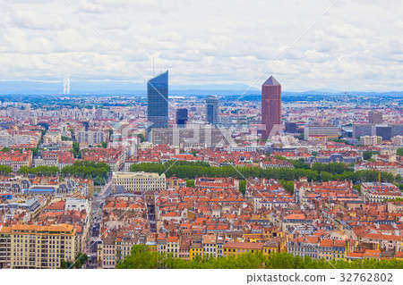 Lyon, France - aerial view of the city panorama 32762802