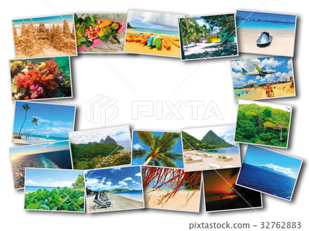 Collage from views of the Caribbean beaches Collage from views of the Caribbean beaches 32762883
