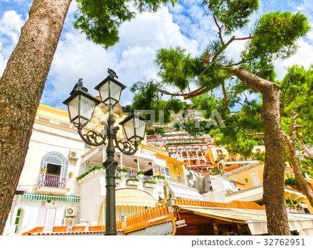 Scenic view of Positano, beautiful Mediterranean Scenic view of Positano, beautiful Mediterranean 32762951