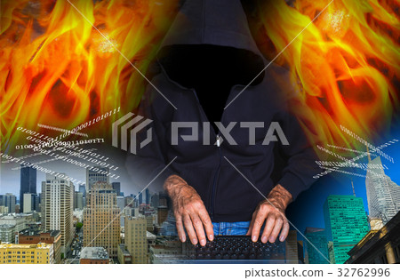 Hacker using laptop Hacker using laptop 32762996