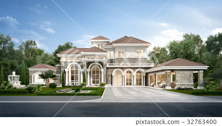 modern classic house with luxury design garden modern classic house with luxury design garden 32763400