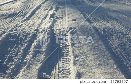 Road under the snow 32763597