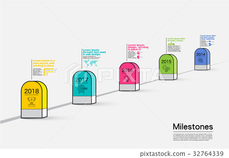 Milestone Company, Infographic Vector. 32764339