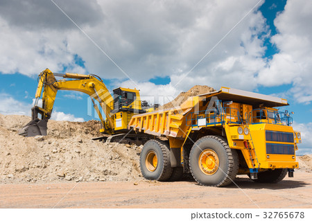 Coal mining in open pit Coal mining in open pit 32765678