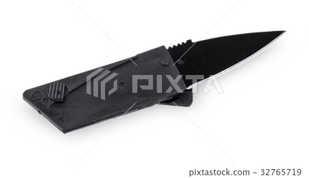 Small black folding knife on white Small black folding knife on white 32765719