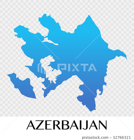 Azerbaijan map in Asia continent illustration 32766321