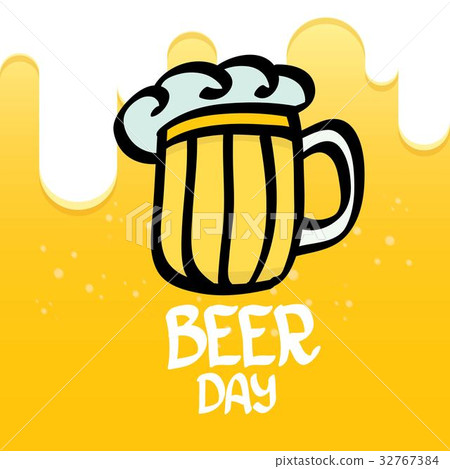 happy beer day vector graphic poster. - Stock Illustration [32767384 ...