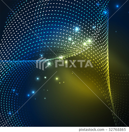 Vector wave particles background Vector wave particles background 32768865