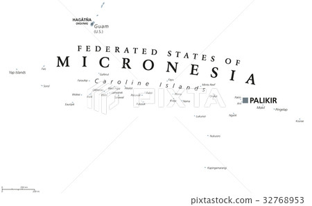 Federated States of Micronesia political map 32768953