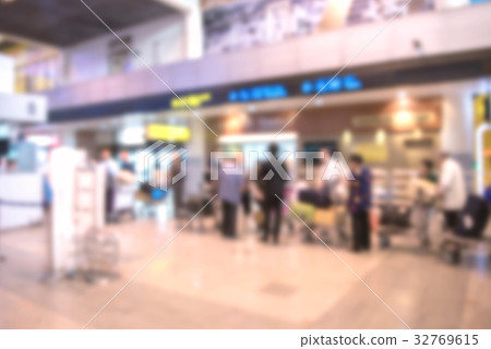 blurred of Traveler Check in at airport terminal 32769615