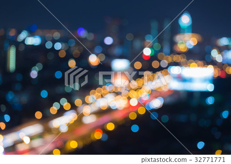 Night light blurred bokeh city road 32771771