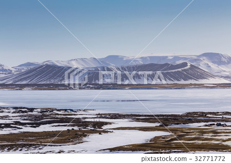 Myvatn Volcano winter session natural landscape 32771772