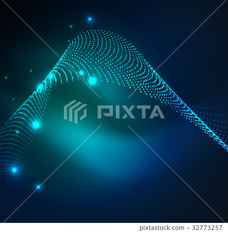 3D illuminated wave of glowing particles 32773257