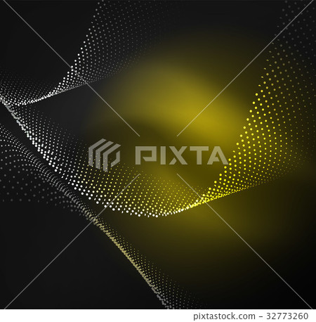 3D illuminated wave of glowing particles 3D illuminated wave of glowing particles 32773260