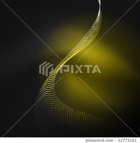3D illuminated wave of glowing particles 3D illuminated wave of glowing particles 32773261