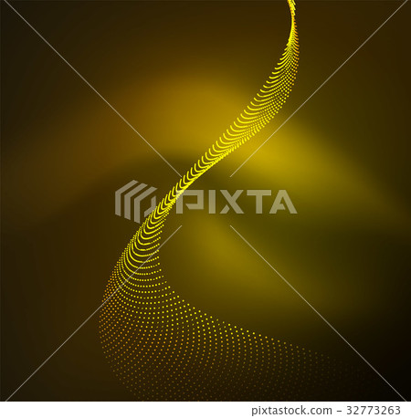 3D illuminated wave of glowing particles 3D illuminated wave of glowing particles 32773263