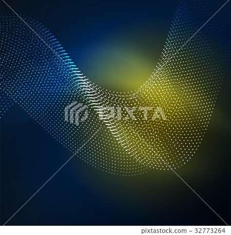 3D illuminated wave of glowing particles 32773264