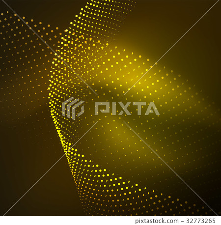3D illuminated wave of glowing particles 32773265