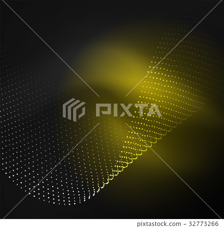 3D illuminated wave of glowing particles 3D illuminated wave of glowing particles 32773266