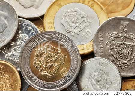 Close up picture of Moroccan dirham. 32773802