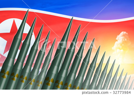North Korean ICBM missile bomb test illustration North Korean ICBM missile bomb test illustration 32773984