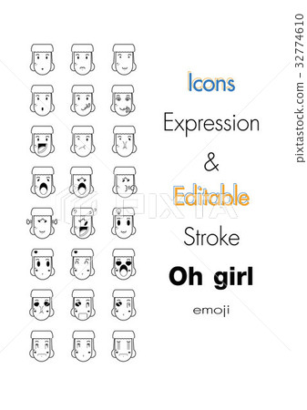 Vector illustration of stroke editable icons 32774610