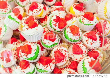 Pile of colorful cakes with hearts Pile of colorful cakes with hearts 32774756