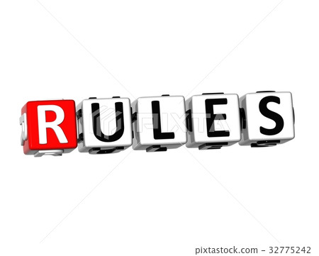 3D Word Rules on white background 32775242