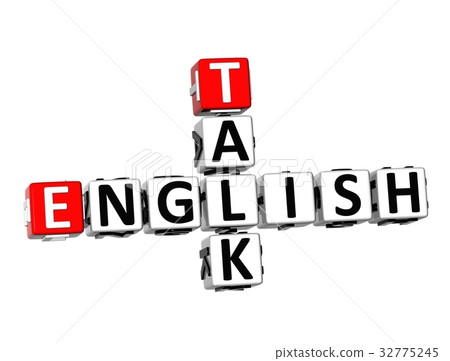 3D Crossword English Talk on white background 3D Crossword English Talk on white background 32775245