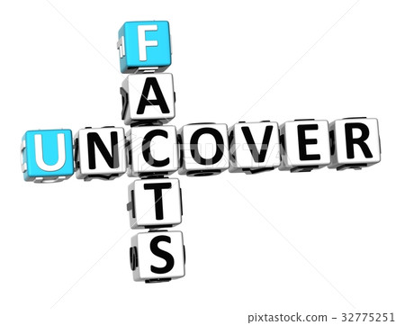 3D Crossword Facts Uncover on white background 3D Crossword Facts Uncover on white background 32775251