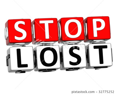 3D Block Red Text STOP LOST over white background. 3D Block Red Text STOP LOST over white background. 32775252