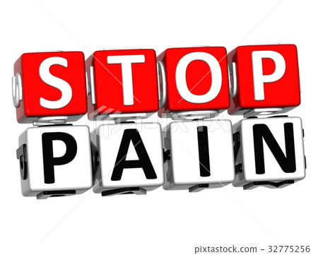 3D Block Red Text STOP PAIN over white background. 3D Block Red Text STOP PAIN over white background. 32775256