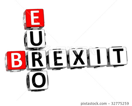 3D Crossword Brexit Euro over white background. 3D Crossword Brexit Euro over white background. 32775259