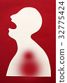 concept of sickness and pain on silhouette - 32775424