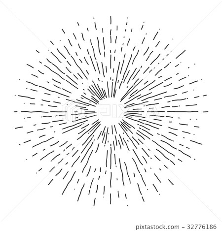 Retro sun bursts, Vintage decor template vector 32776186