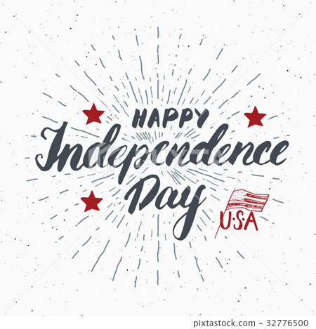Happy Independence Day Vintage USA card, vector  32776500