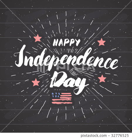 Happy Independence Day Vintage USA card, vector  32776525