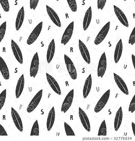 Surf boards seamless pattern background vector Surf boards seamless pattern background vector 32776834