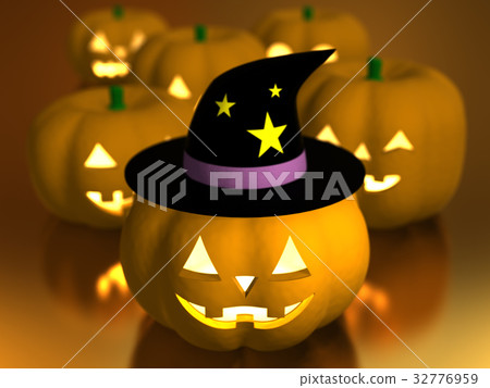 Jack O Lantern wearing a hat Jack O Lantern wearing a hat 32776959