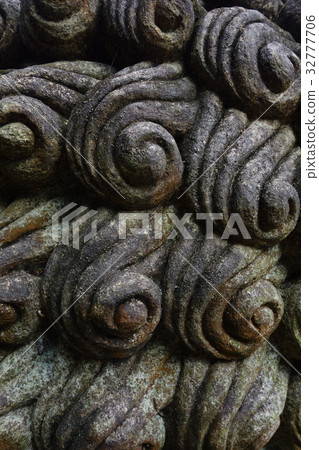 Stone lion head back, can be used as material background 32777706