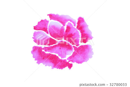 pink flower watercolor on white background pink flower watercolor on white background 32780033