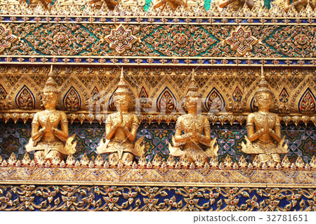 Golden Garuda sculptures at Temple 32781651