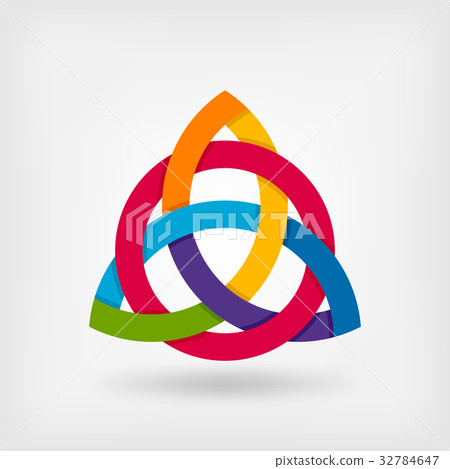 abstract symbol triquetra in rainbow colors 32784647