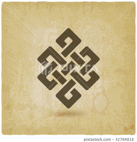 Shrivatsa endless knot vintage background 32784818