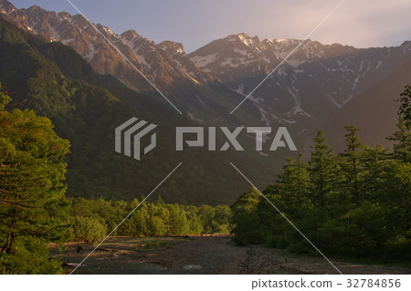 穗高山脈早晨燒傷 穗高山脈早晨燒傷 32784856