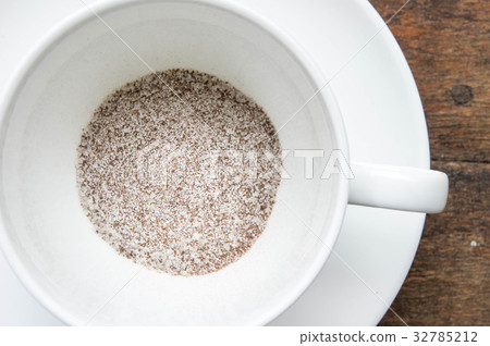 Instant coffee 3 in 1 , coffee mix  on white cup  32785212